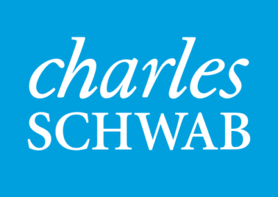 Charles Schwab logo blue background white letters